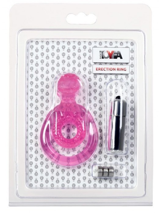 Розовая вибронасадка со стимулятор клитора   Язычок - Toyfa Basic - в Нижнем Новгороде купить с доставкой