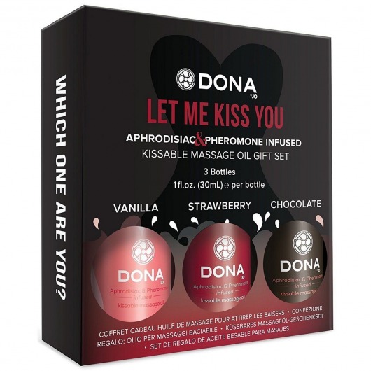 Подарочный набор массажных масел DONA Let me kiss you - System JO - купить с доставкой в Нижнем Новгороде