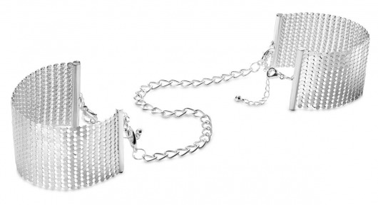 Серебристые наручники-браслеты Desir Metallique Handcuffs - Bijoux Indiscrets - купить с доставкой в Нижнем Новгороде