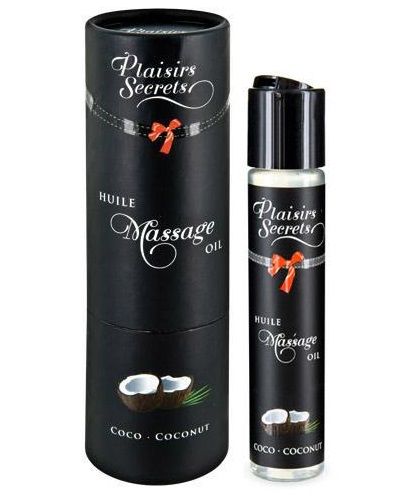 Массажное масло с ароматом кокоса Huile de Massage Gourmande Coco - 59 мл. - Plaisir Secret - купить с доставкой в Нижнем Новгороде