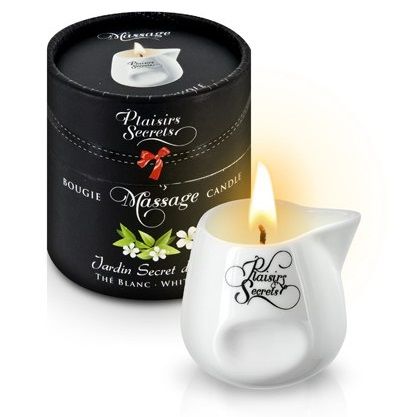 Массажная свеча с ароматом белого чая Jardin Secret D asie The Blanc - 80 мл. - Plaisir Secret - купить с доставкой в Нижнем Новгороде