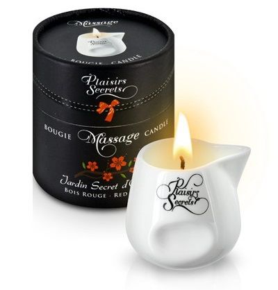 Массажная свеча с ароматом красного дерева Jardin Secret D orient Bois Roug - 80 мл. - Plaisir Secret - купить с доставкой в Нижнем Новгороде