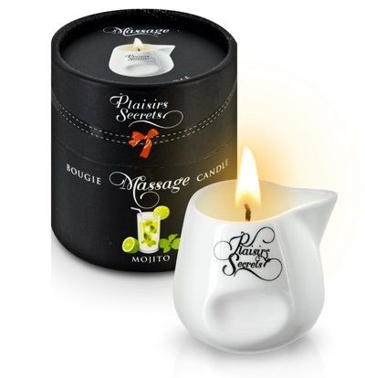 Массажная свеча с ароматом мохито Bougie de Massage Mojito - 80 мл. - Plaisir Secret - купить с доставкой в Нижнем Новгороде