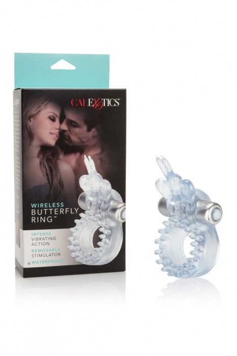 Прозрачное эрекционное кольцо с вибрацией Wireless Butterfly Ring - California Exotic Novelties - в Нижнем Новгороде купить с доставкой