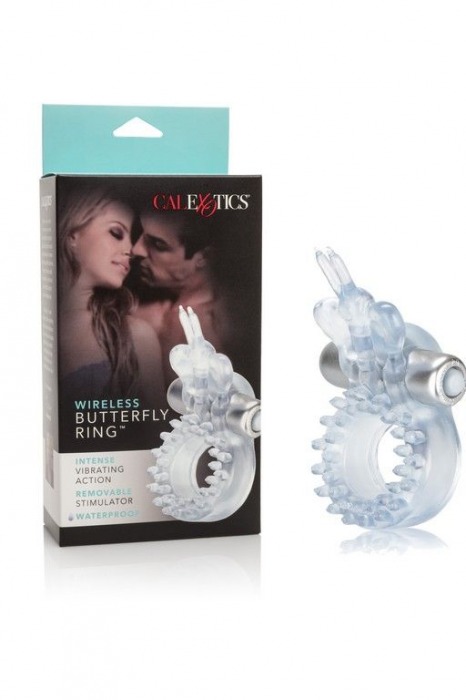 Прозрачное эрекционное кольцо с вибрацией Wireless Butterfly Ring - California Exotic Novelties - в Нижнем Новгороде купить с доставкой