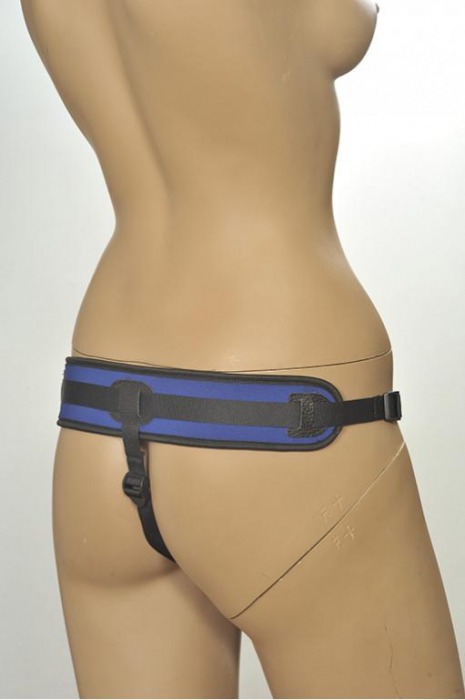 Сине-чёрные трусики с плугом Kanikule Strap-on Harness Anatomic Thong - Kanikule - купить с доставкой в Нижнем Новгороде