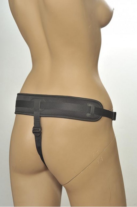 Чёрные трусики с плугом Kanikule Strap-on Harness Anatomic Thong - Kanikule - купить с доставкой в Нижнем Новгороде