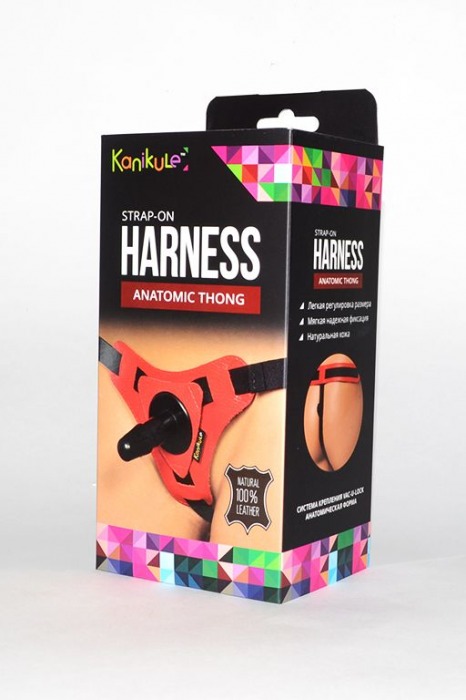 Красно-черные трусики с плугом Kanikule Strap-on Harness Anatomic Thong - Kanikule - купить с доставкой в Нижнем Новгороде