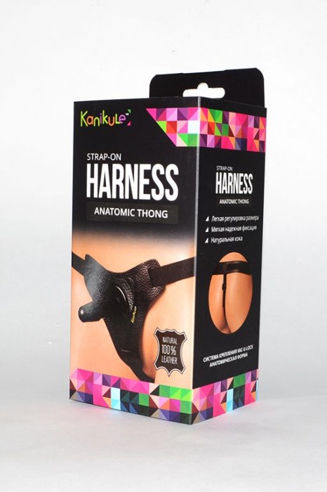 Кожаные трусики с плугом Kanikule Leather Strap-on Harness Anatomic Thong - Kanikule - купить с доставкой в Нижнем Новгороде