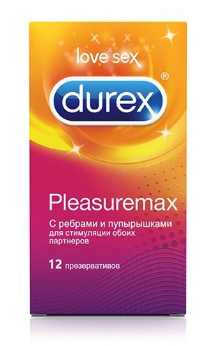 Рельефные презервативы с точками и рёбрами Durex Pleasuremax - 12 шт. - Durex - купить с доставкой в Нижнем Новгороде