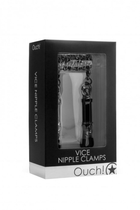 Чёрные зажимы для сосков Vice Nipple Clamps - Shots Media BV - купить с доставкой в Нижнем Новгороде