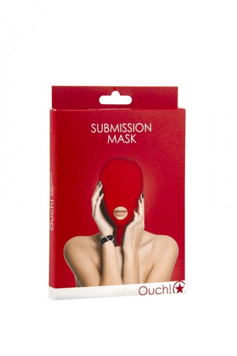 Красная маска на голову с прорезью для рта Submission Mask - Shots Media BV - купить с доставкой в Нижнем Новгороде