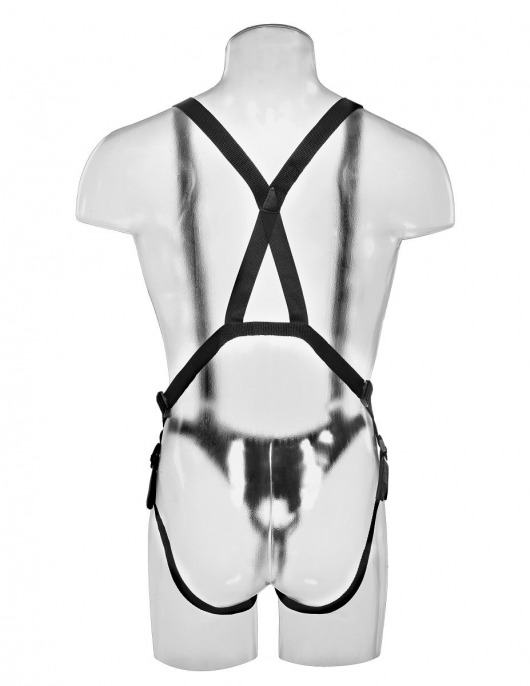 Страпон-система с телесной насадкой 12  Hollow Strap-On Suspender System - 30 см. - Pipedream - купить с доставкой в Нижнем Новгороде
