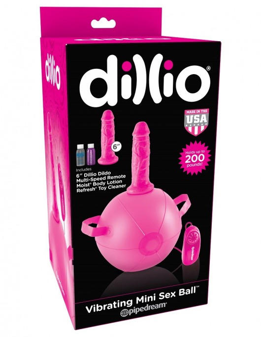 Розовый надувной мяч с вибронасадкой Vibrating Mini Sex Ball - 15,2 см. - Pipedream - купить с доставкой в Нижнем Новгороде