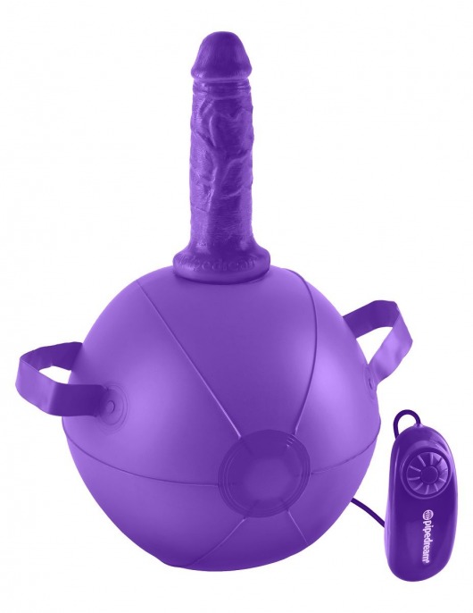 Фиолетовый надувной мяч с вибронасадкой Vibrating Mini Sex Ball - 15,2 см. - Pipedream - купить с доставкой в Нижнем Новгороде
