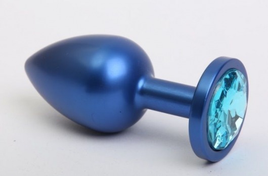 Синяя анальная пробка с голубым кристаллом - 8,2 см. - 4sexdreaM - купить с доставкой в Нижнем Новгороде