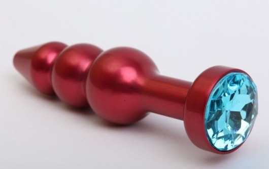 Красная анальная ёлочка с голубым кристаллом - 11,2 см. - 4sexdreaM - купить с доставкой в Нижнем Новгороде
