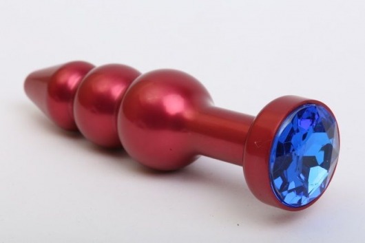 Красная анальная ёлочка с синим кристаллом - 11,2 см. - 4sexdreaM - купить с доставкой в Нижнем Новгороде
