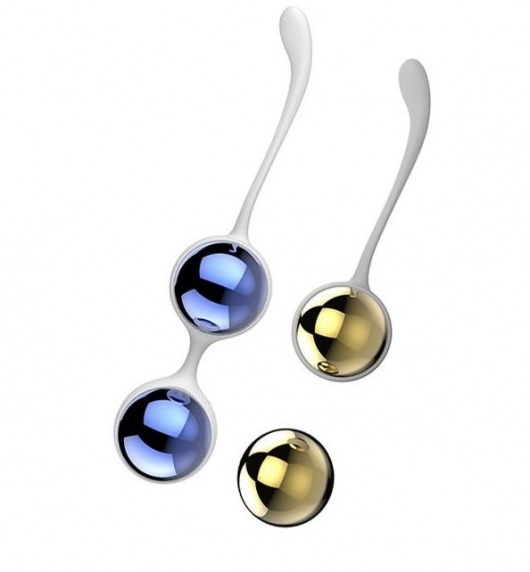 Синие и золотистые вагинальные шарики Nalone Yany - Nalone