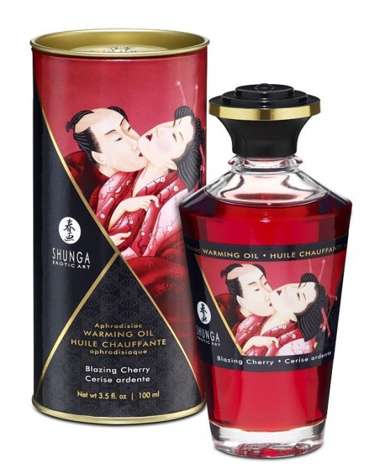 Массажное интимное масло с ароматом вишни - 100 мл. - Shunga - купить с доставкой в Нижнем Новгороде