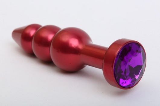 Красная анальная ёлочка с фиолетовым кристаллом - 11,2 см. - 4sexdreaM - купить с доставкой в Нижнем Новгороде
