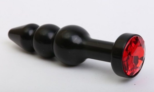 Чёрная анальная ёлочка с красным кристаллом - 11,2 см. - 4sexdreaM - купить с доставкой в Нижнем Новгороде