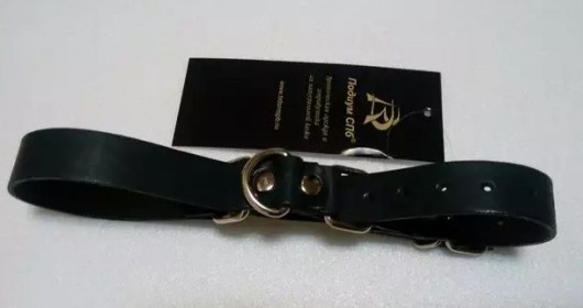 Чёрные ременные наручники с полукольцом - Подиум - купить с доставкой в Нижнем Новгороде