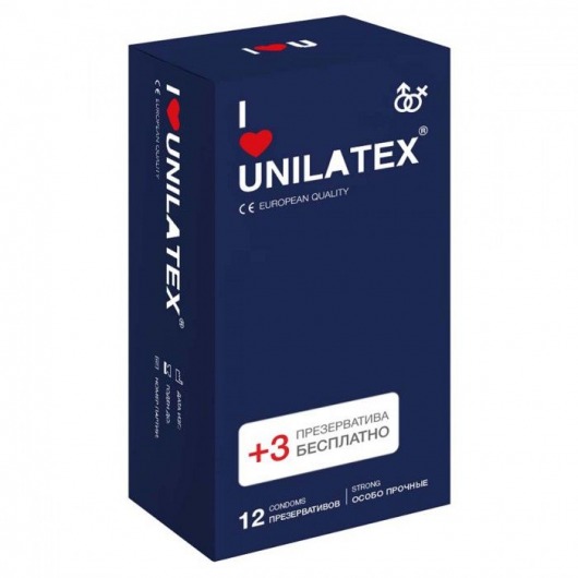 Ультрапрочные презервативы Unilatex Extra Strong - 12 шт. + 3 шт. в подарок - Unilatex - купить с доставкой в Нижнем Новгороде