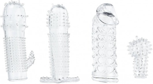 Набор из 4 насадок на член Pleasured Penis Enhancement Sleeve 4 Pack - XR Brands - в Нижнем Новгороде купить с доставкой