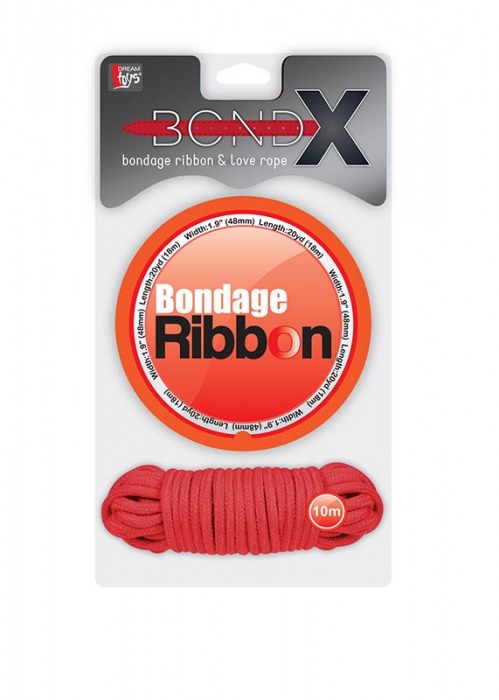 Набор для фиксации BONDX BONDAGE RIBBON   LOVE ROPE: красная лента и веревка - Dream Toys - купить с доставкой в Нижнем Новгороде