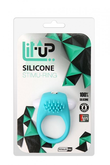 Голубое эрекционное кольцо с щеточкой LIT-UP SILICONE STIMU RING 5 - Dream Toys - в Нижнем Новгороде купить с доставкой