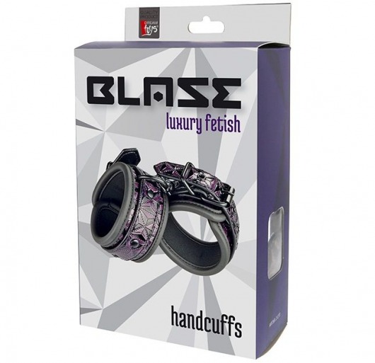Фиолетово-чёрные наручники BLAZE HANDCUFF PURPLE - Dream Toys - купить с доставкой в Нижнем Новгороде