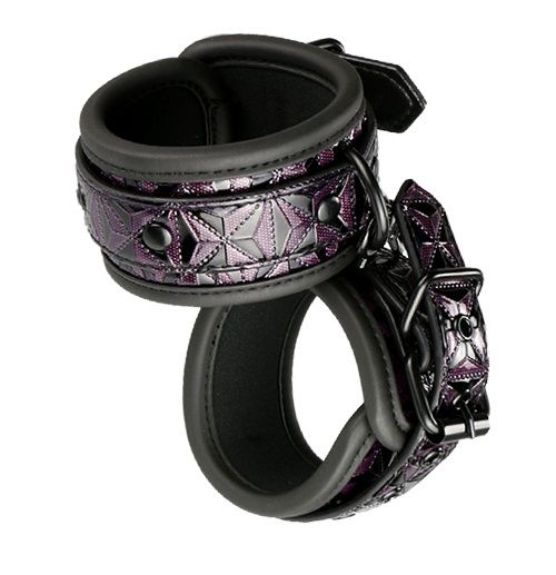 Фиолетово-чёрные наручники BLAZE HANDCUFF PURPLE - Dream Toys - купить с доставкой в Нижнем Новгороде