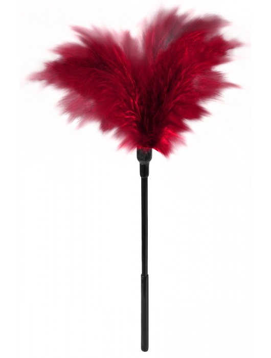 Пластиковая метелочка с красными пёрышками Small Feather Tickler - 32 см. - Blush Novelties - купить с доставкой в Нижнем Новгороде