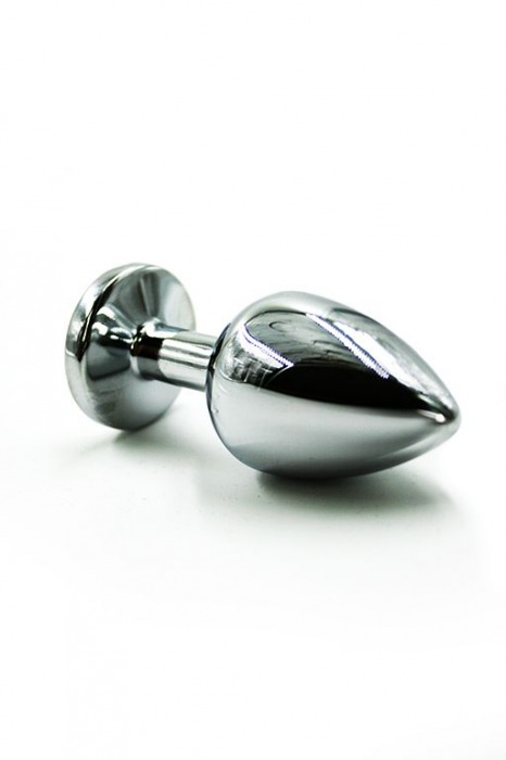 Серебристая алюминиевая пробка с прозрачным кристаллом - 8,4 см. - Kanikule - купить с доставкой в Нижнем Новгороде