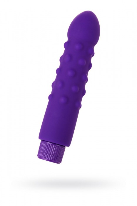 Фиолетовый вибратор с шишечками - 17 см. - A-toys