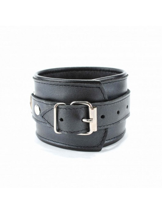 Наручники из гладкой кожи - БДСМ Арсенал - купить с доставкой в Нижнем Новгороде