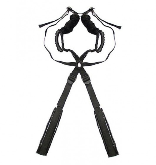 Чёрный бондажный комплект Romfun Sex Harness Bondage на сбруе - Romfun - купить с доставкой в Нижнем Новгороде