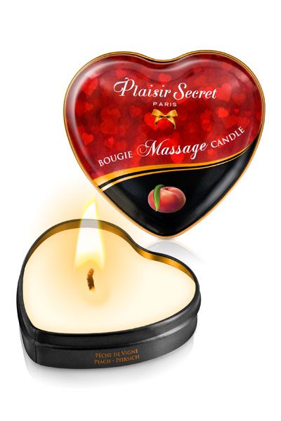 Массажная свеча с ароматом персика Bougie Massage Candle - 35 мл. - Plaisir Secret - купить с доставкой в Нижнем Новгороде