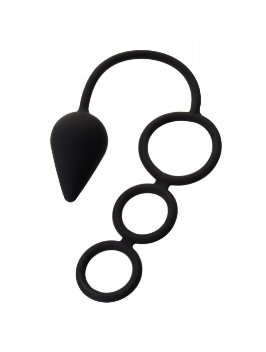 Тройное эрекционное кольцо с анальным хвостом Drop M-size - Erotist Adult Toys - в Нижнем Новгороде купить с доставкой