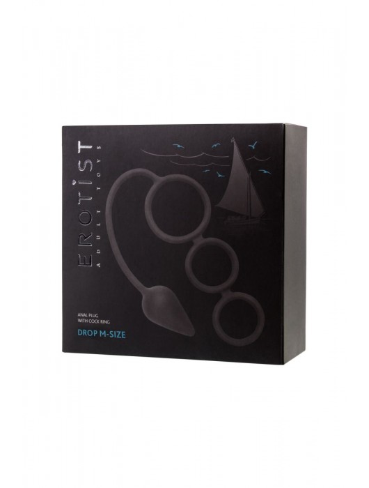 Тройное эрекционное кольцо с анальным хвостом Drop M-size - Erotist Adult Toys - в Нижнем Новгороде купить с доставкой