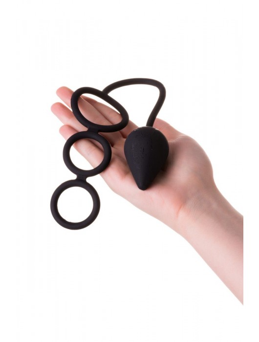 Тройное эрекционное кольцо с анальным хвостом Drop M-size - Erotist Adult Toys - в Нижнем Новгороде купить с доставкой