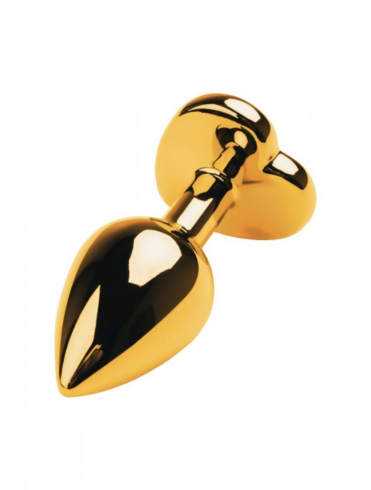 Золотистая анальная пробка с кристаллом-сердцем - 7,5 см. - ToyFa - купить с доставкой в Нижнем Новгороде