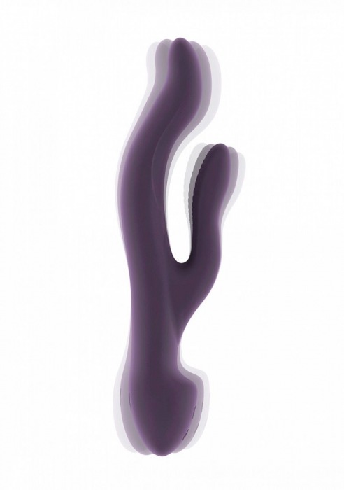 Фиолетовый вибратор Keira с клиторальным отростком - 21,3 см. - Shots Media BV