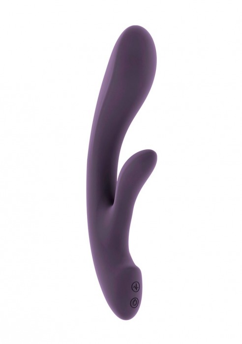 Фиолетовый вибратор Ava с клиторальным отростком - 22 см. - Shots Media BV