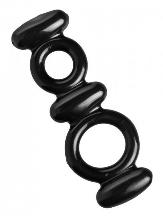 Двойное эрекционное кольцо Dual Stretch To Fit Cock and Ball Ring - XR Brands - в Нижнем Новгороде купить с доставкой