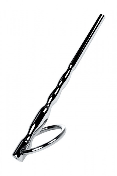 Серебристый уретральный плаг елочка с кольцом с основании Metal - 10,5 см. - ToyFa - купить с доставкой в Нижнем Новгороде