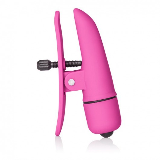 Розовые зажимы на соски с вибрацией Nipple Play Nipplettes - California Exotic Novelties - купить с доставкой в Нижнем Новгороде