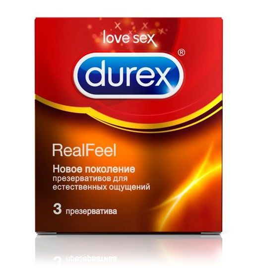 Презервативы Durex RealFeel для естественных ощущений - 3 шт. - Durex - купить с доставкой в Нижнем Новгороде