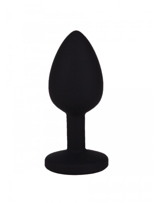 Чёрная анальная втулка с красным кристаллом - 7,3 см. - Джага-Джага - купить с доставкой в Нижнем Новгороде